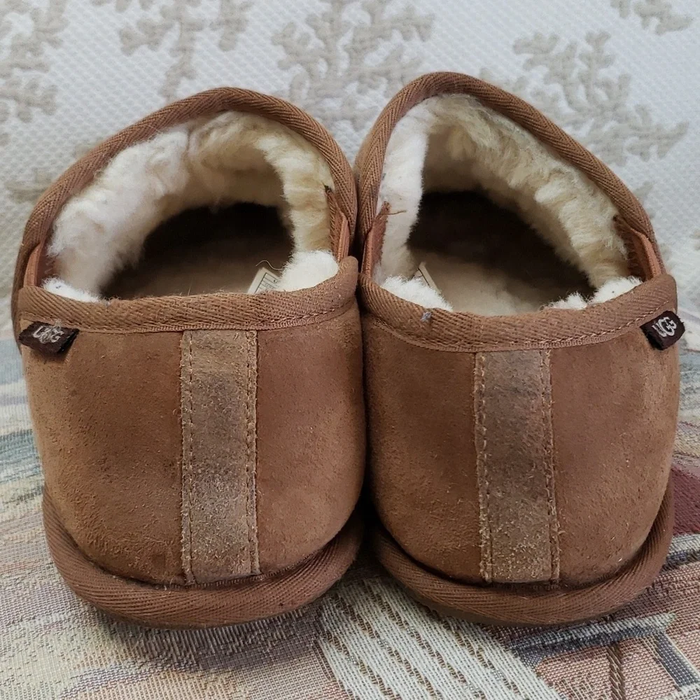 UGG Leisure Slip On Men's Suede Sheepskin Slipper Tan, Size 10